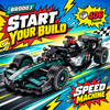 Formula Racing Car Building Set — Black/Teal