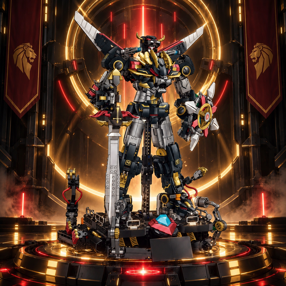 Beast-Combine Lion Mecha Building Set