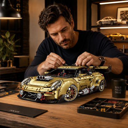 1:8 Widebody GT Supercar Building Set — Electroplated Gold