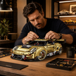 1:8 Widebody GT Supercar Building Set — Electroplated Gold