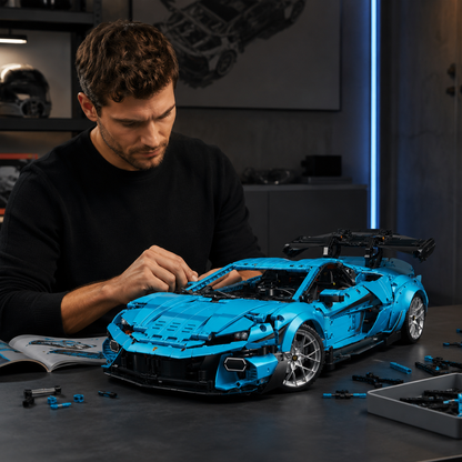 1:8 Track Hypercar Building Set — Lake Blue