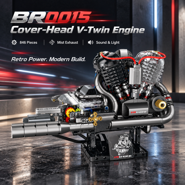 Cover Head V-Twin Engine Building Blocks