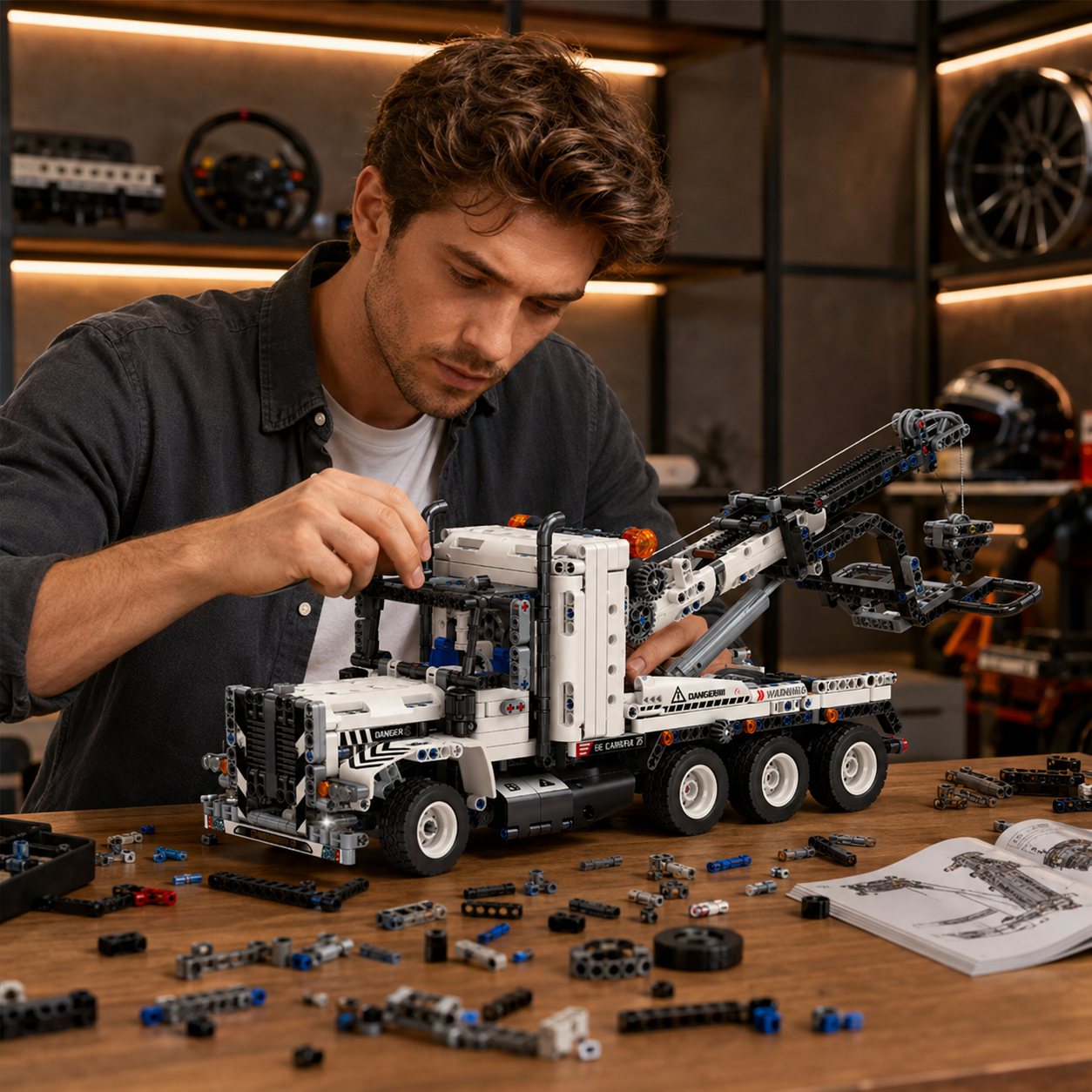 6-in-1 RC Engineering Wrecker Tow Truck Building Set