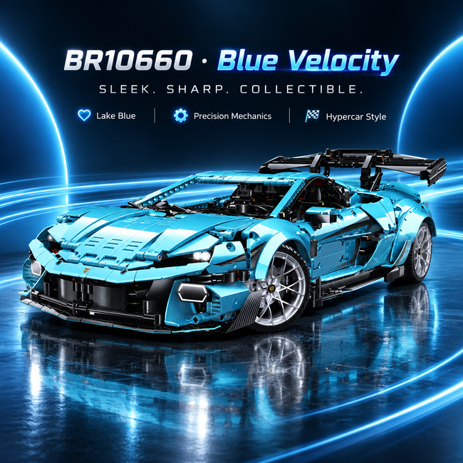 1:8 Track Hypercar Building Set — Lake Blue
