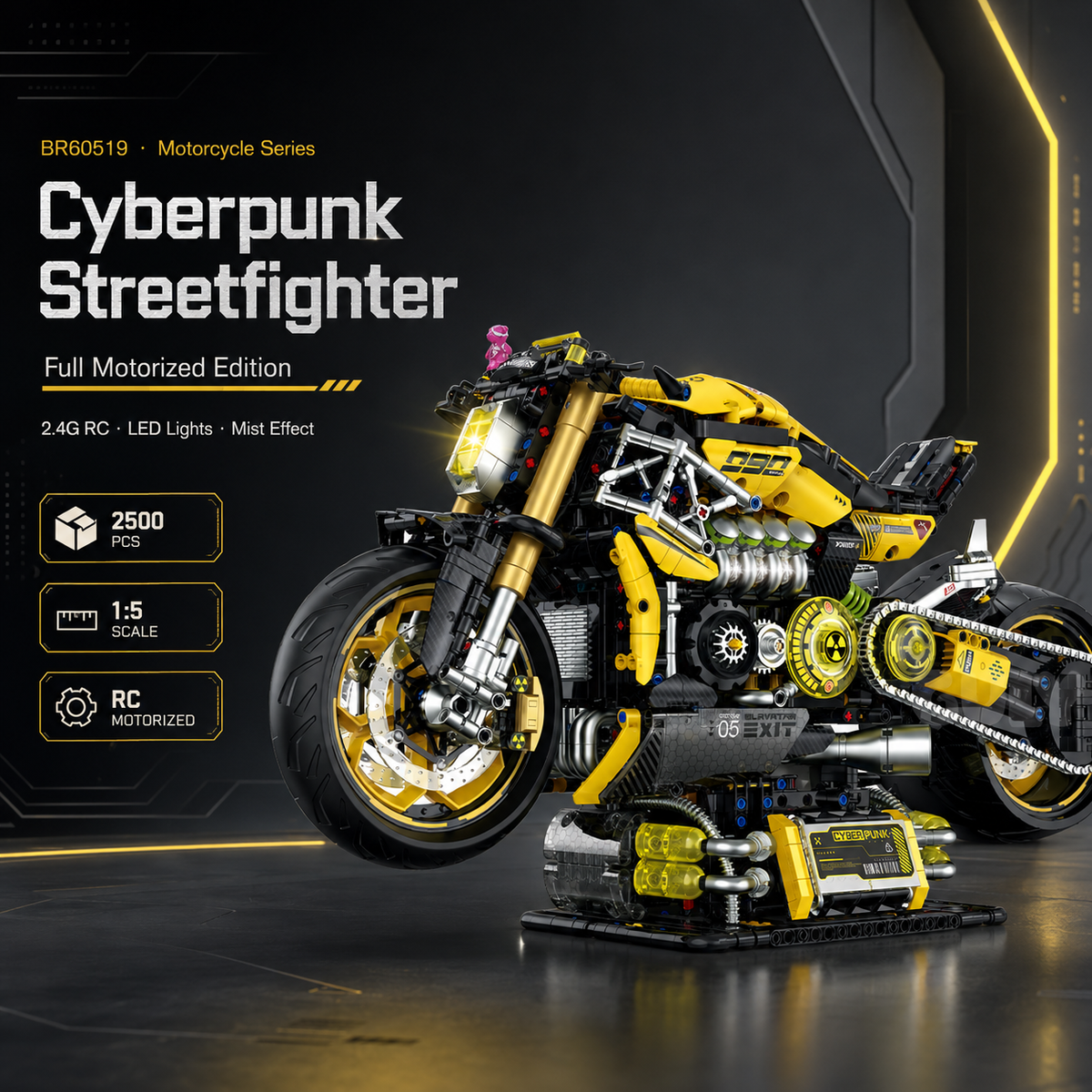 1:5 Cyberpunk Streetfighter Motorcycle Building Kit BR60519