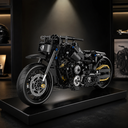 1:8 Blacked-Out Cruiser Motorcycle Building Kit