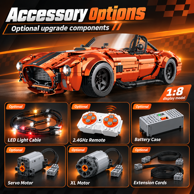 1:8 Vintage Roadster Building Kit – 2,765 Pieces