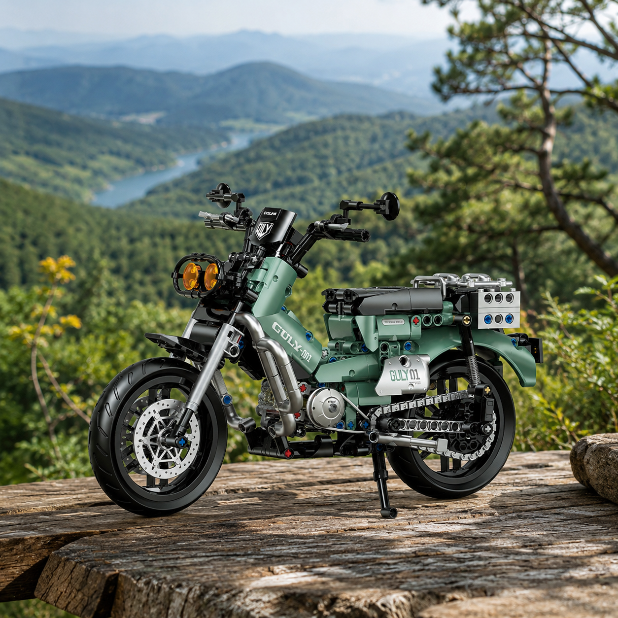 1:8 Retro Trail Motorcycle Building Kit