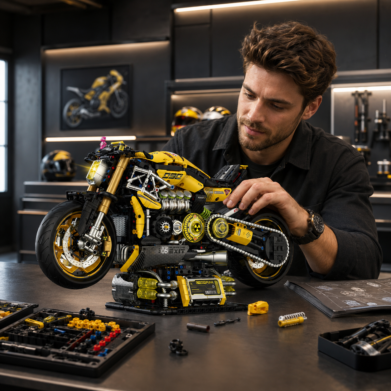 1:5 Cyberpunk Streetfighter Motorcycle Building Kit BR60519