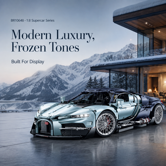 1:8 Luxury Hypercar Building Set — Ice Blue
