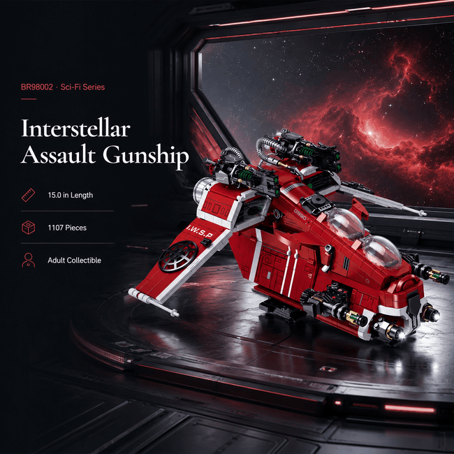 Interstellar Assault Gunship Building Kit | Mechanical Building Kits | BrickRoyal