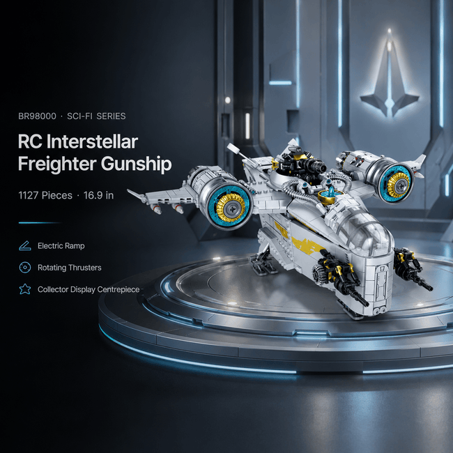 Interstellar Freighter Gunship Building Kit | Mechanical Building Kits | BrickRoyal