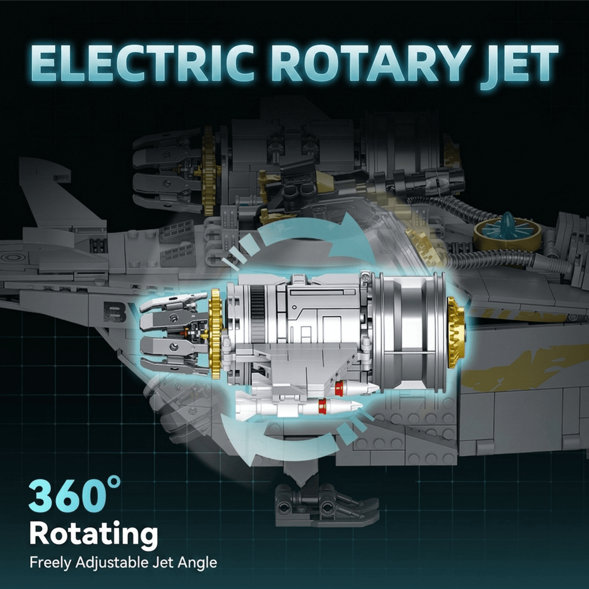 Interstellar Freighter Gunship Building Kit | Mechanical Building Kits | BrickRoyal