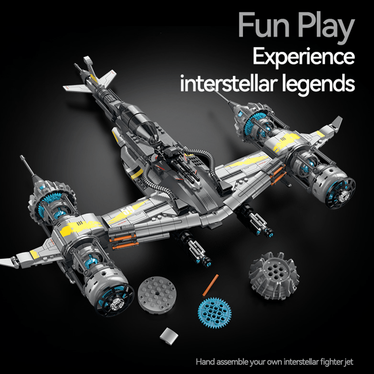 Interstellar Starfighter Building Kit | Mechanical Building Kits | BrickRoyal