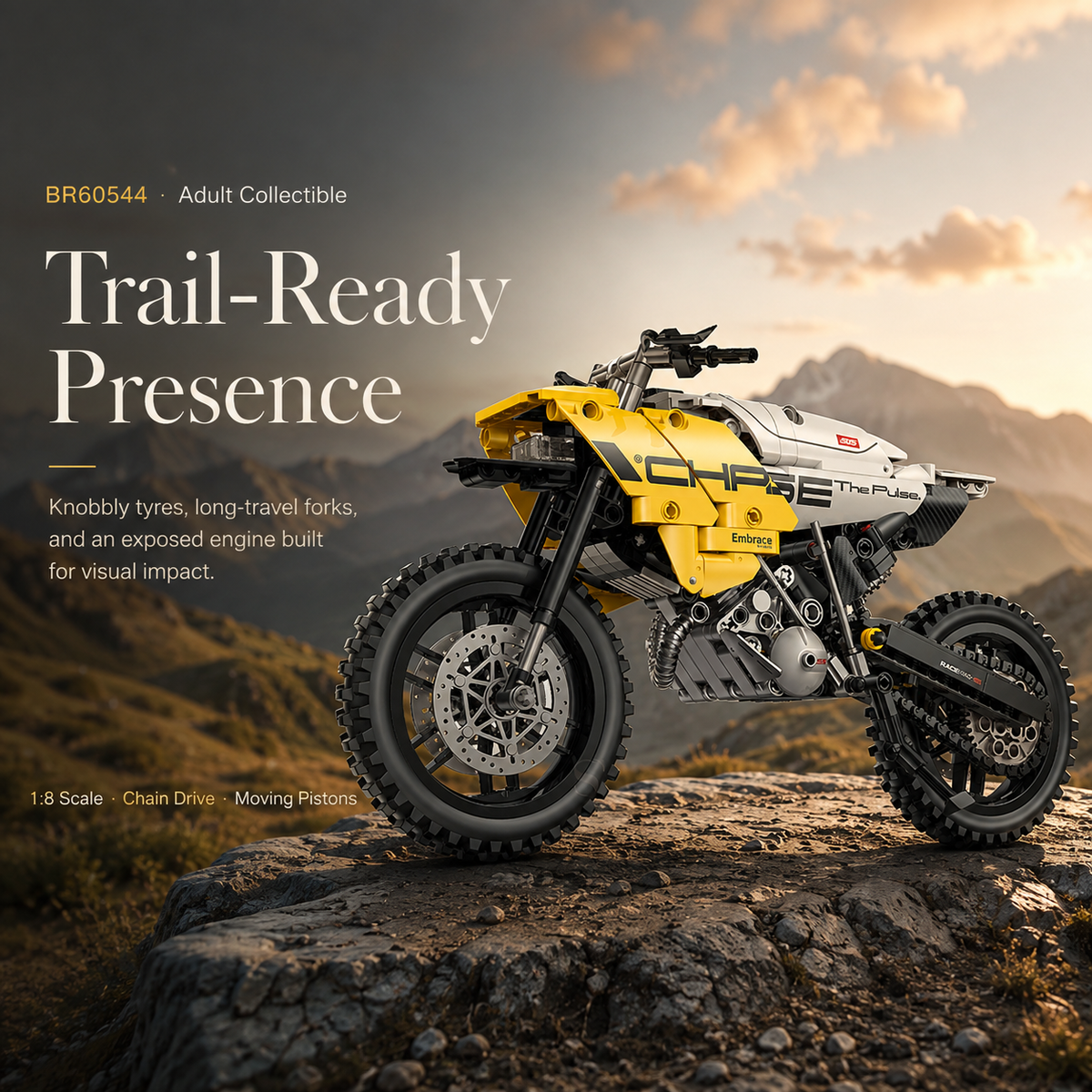 1:8 Off-Road Enduro Motorcycle Building Kit