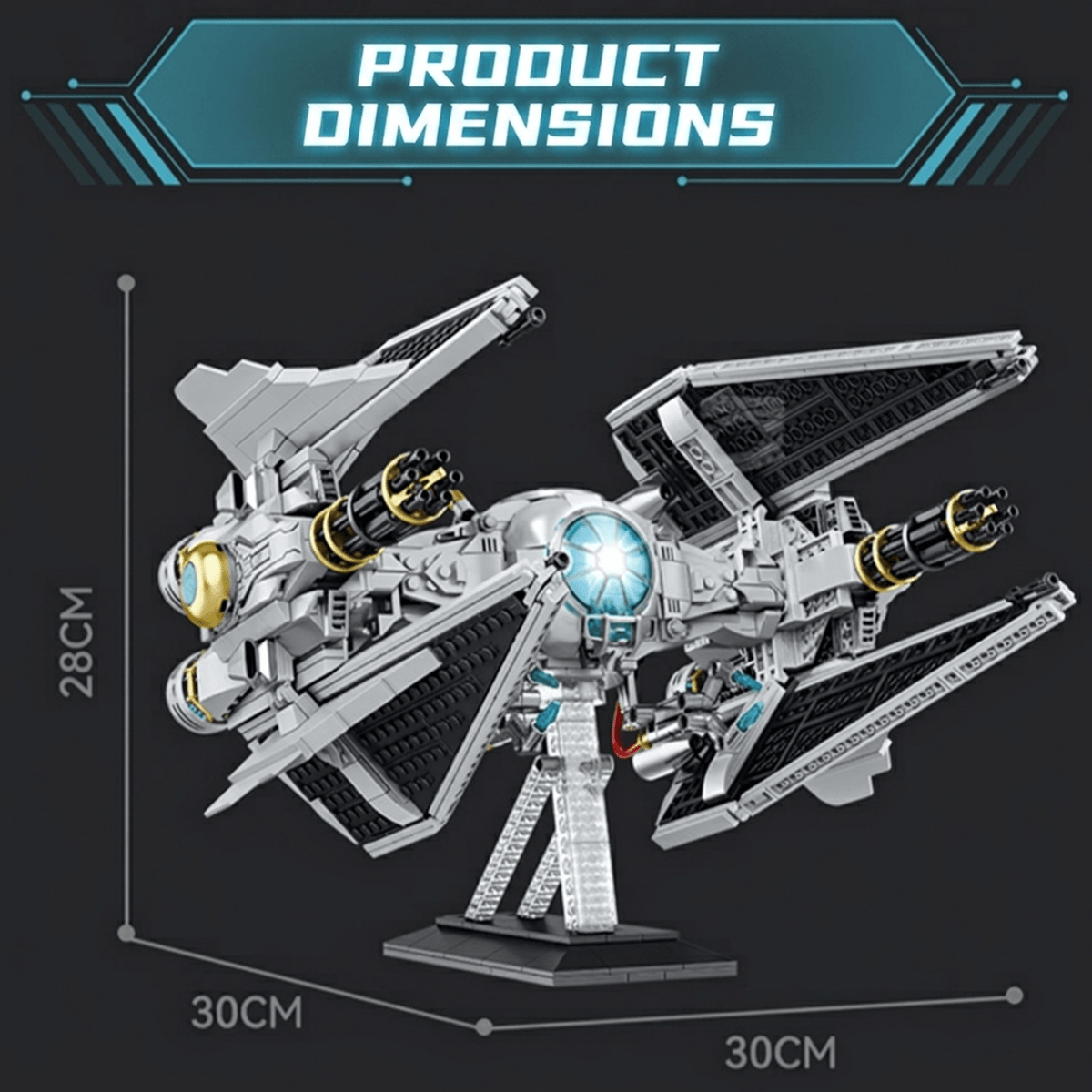 Space Interceptor Starfighter Building Kit | Mechanical Building Kits | BrickRoyal