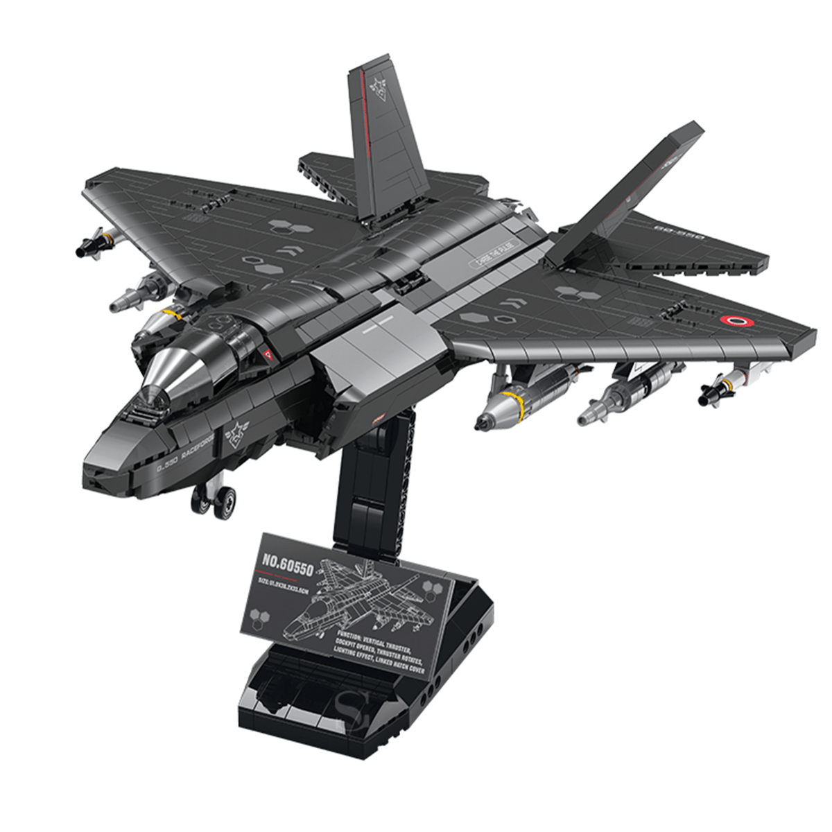 Stealth Fighter Jet Building Kit | Mechanical Building Kits | BrickRoyal